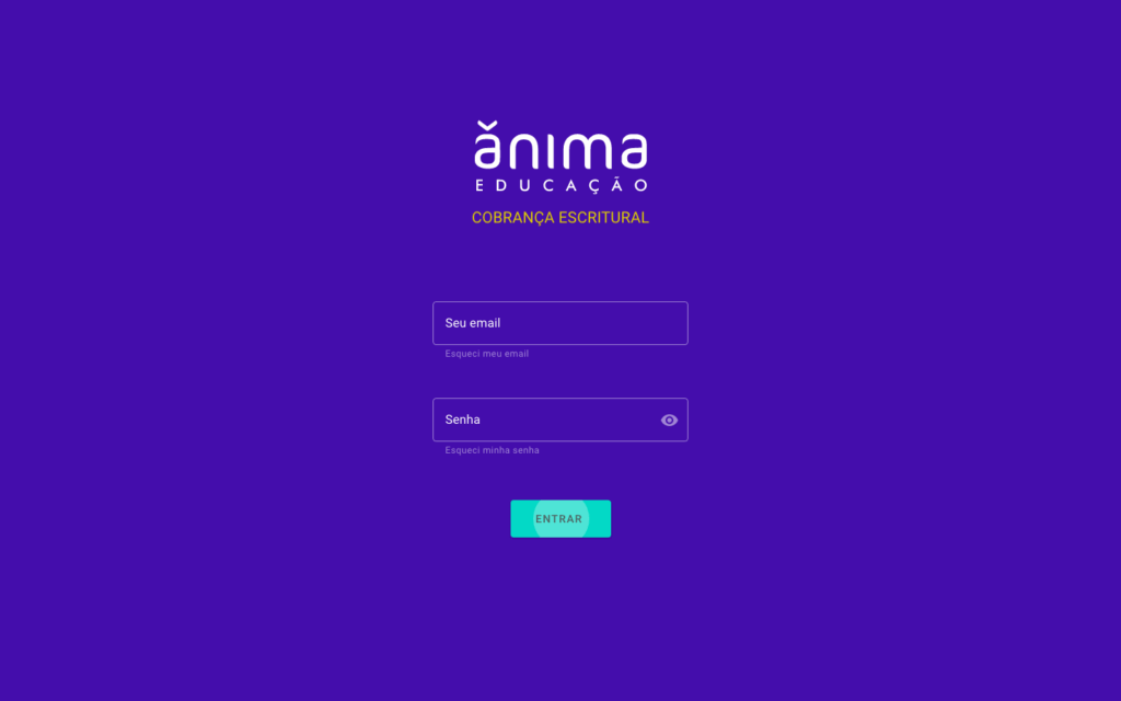 Interface de login do novo software