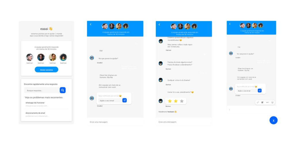 Design responsivo para o chatbot da Octadesk